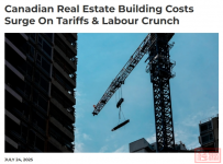 加拿大造房成本涨疯了!关税+人工短缺!建筑成本增速超央行通胀2倍